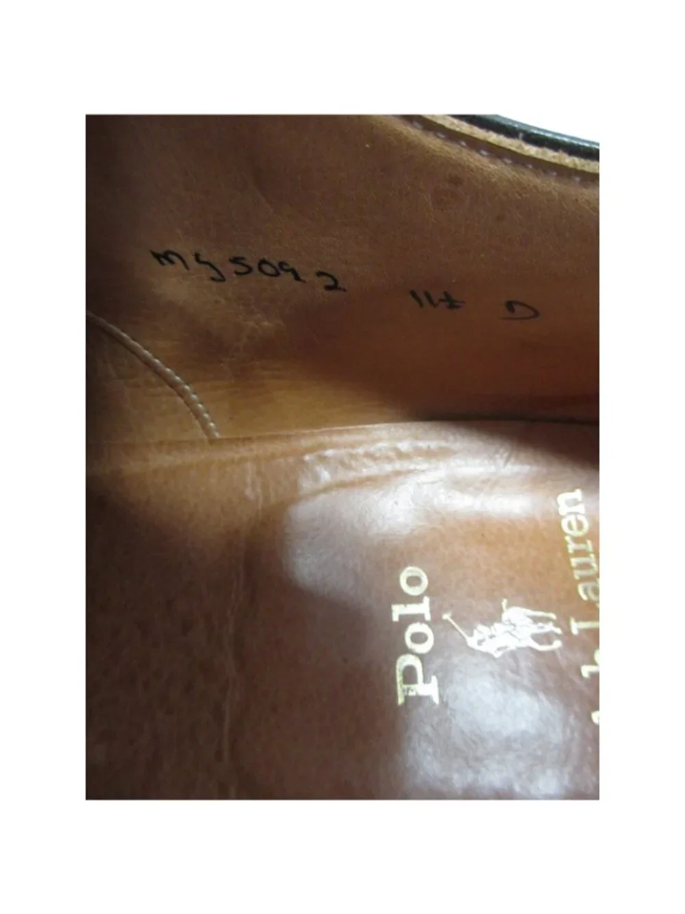 VINTAGE Polo Ralph Lauren Shoes 11 D Bench Made Derby Leather England *
